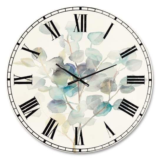 Designart Eucalyptus Leaves I Traditional Wall Clock